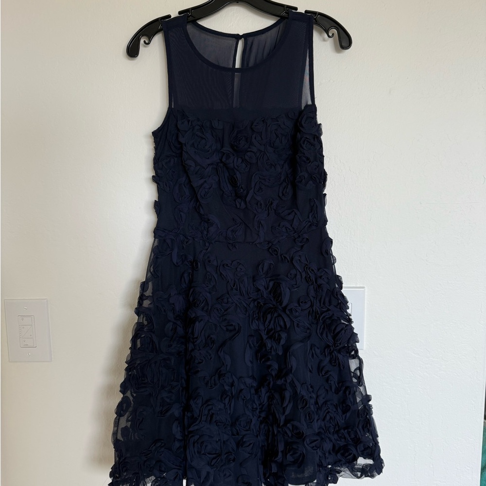 Elegant Navy Blue Sleeveless Dress